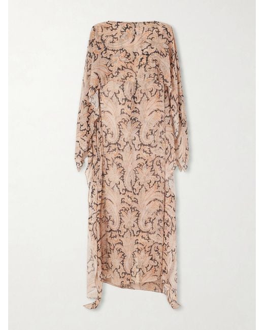 Zimmermann Natural Valiant Printed Organza Maxi Dress