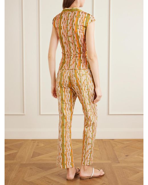 LaDoubleJ Metallic Printed Stretch-Jersey Top