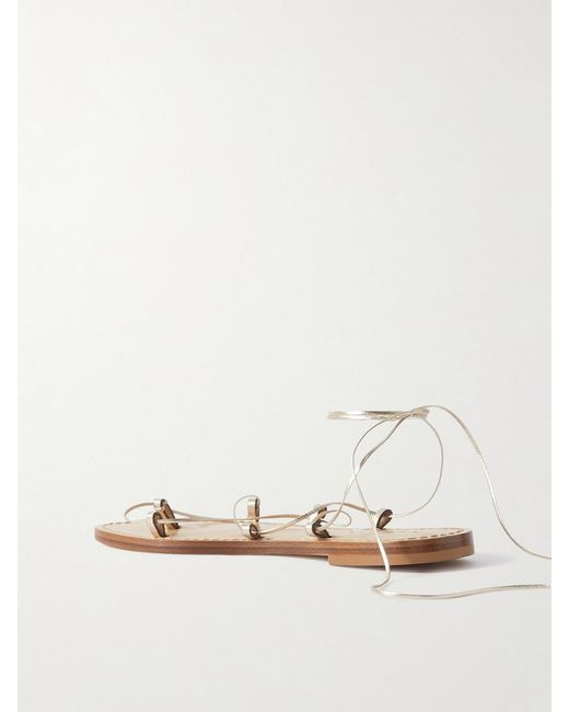 Amanu Natural The Serengeti Metallic Leather Sandals