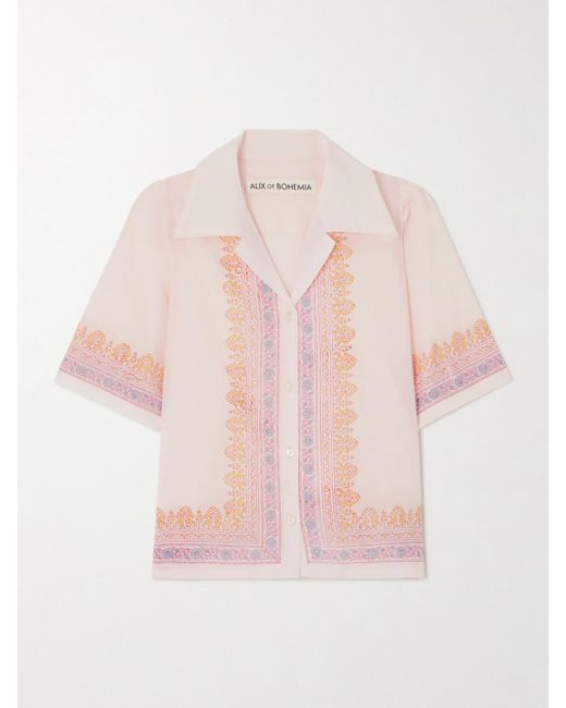 Alix Of Bohemia Pink Ophelia Hemd Aus Baumwoll-Voile Mit Prints