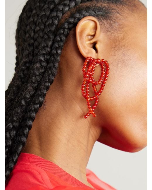 Completedworks Red Recycled Agate Beaded Earrings