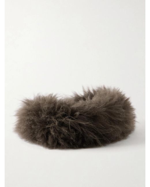 Yves Salomon Brown Shearling Headband