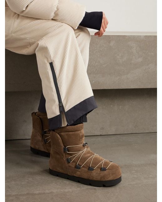 Brunello Cucinelli Brown Padded Suede Boots