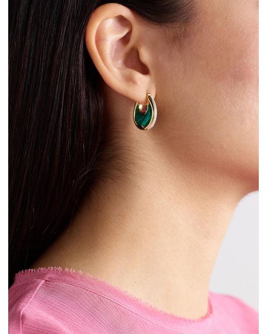 L'Atelier Nawbar Green Diana Big 18-Karat Multi-Stone Earrings