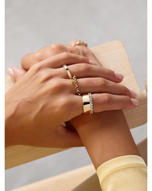 Yvonne Léon Metallic Jaseron Flottant 18-Karat Diamond Ring