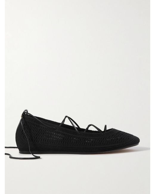 Isabel Marant Black Belna Ballerinas Aus Webstoff Mit Lederbesätzen