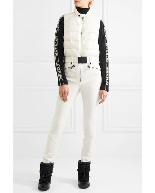 Moncler White Belted Quilted Ski Suit