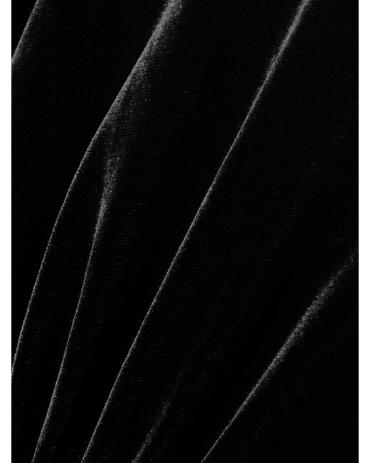 Lanvin Black Midikleid Aus Samt Mit Satinbesatz Zum Binden