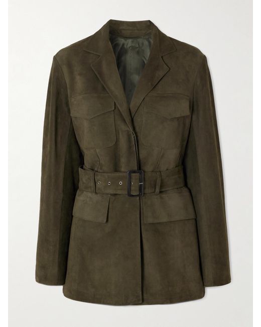 James Purdey & Sons Green Wilton Belted Suede Jacket