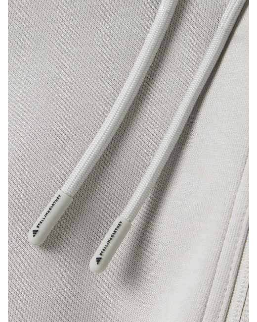 Adidas By Stella McCartney Gray Verkürzter Hoodie Aus Jersey Aus Einer Biobaumwollmischung