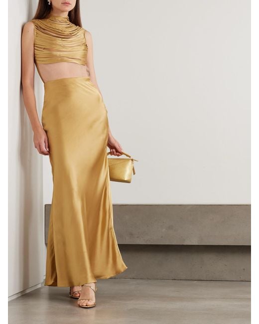 ANDRES OTALORA Natural Sublimes Silk-Charmeuse Maxi Skirt