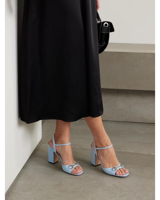 Gucci Blue Horsebit Sandal, Leather