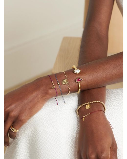 Marina B Natural Trisolina Castagna 18-Karat, Diamond And Rubellite Bracelet