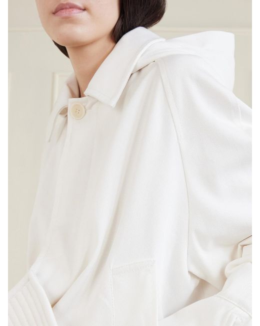 Jean Paul Gaultier Natural Bob Marine Hooded Folded Denim Jacket