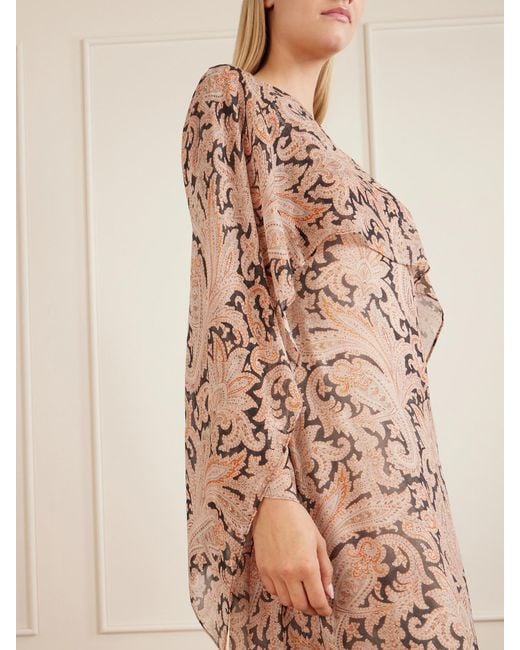 Zimmermann Natural Valiant Printed Organza Maxi Dress
