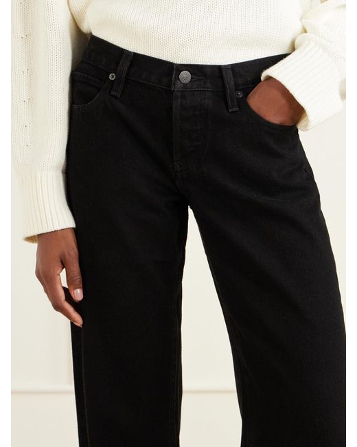 FRAME Black The Low-Rise Wide-Leg Jeans