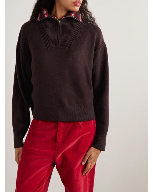La Ligne Red Bastien Striped Merino Wool Sweater