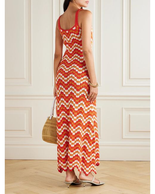 Escvdo White Marea Maxikleid Aus Gehäkelter Baumwolle