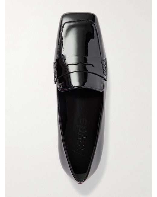 Aeyde Black Tom Loafers Aus Lackleder