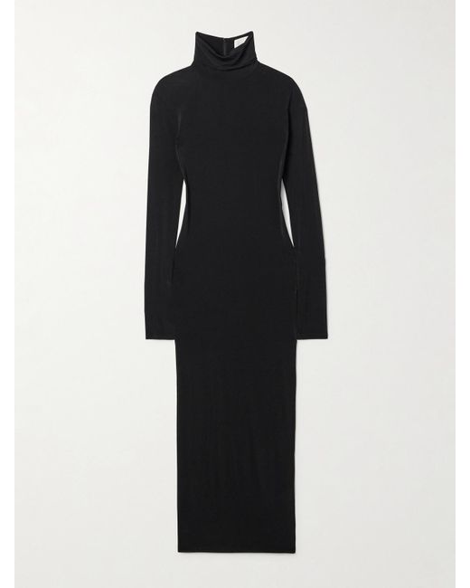 Isabel Marant Black Vanessa Stretch-Jersey Turtleneck Midi Dress
