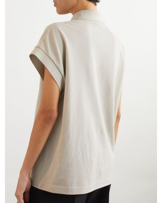 Saint Laurent White Polohemd Aus Piqué Aus Einer Baumwollmischung Mit Logostickerei