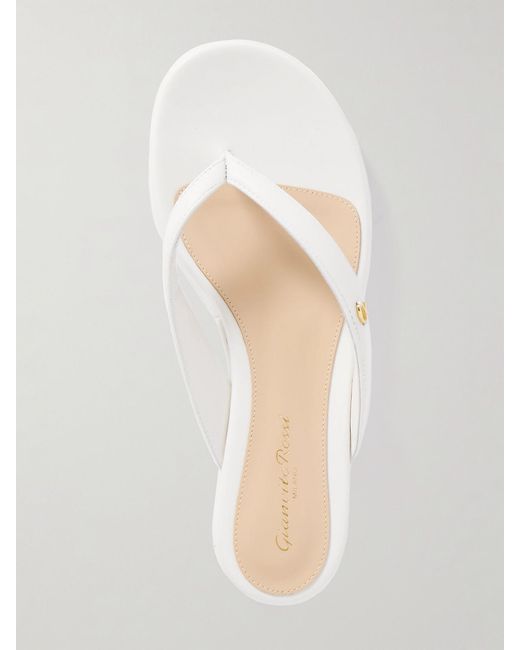 Gianvito Rossi Natural Tahiti Leather Platform Flip Flops