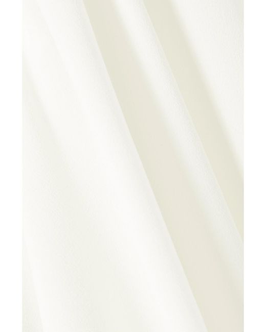 Alex Perry Natural Arlo Cropped Satin-Crepe Top