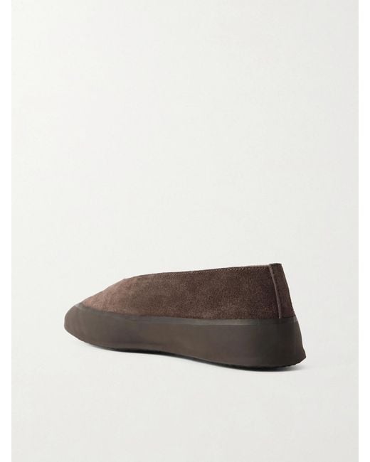 Le Monde Beryl Brown Shearling-Lined Suede Ballet Flats