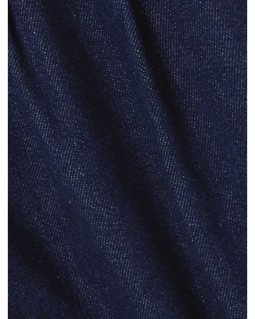 FRAME Blue The Paper Bag Belted Pleated Denim Shorts