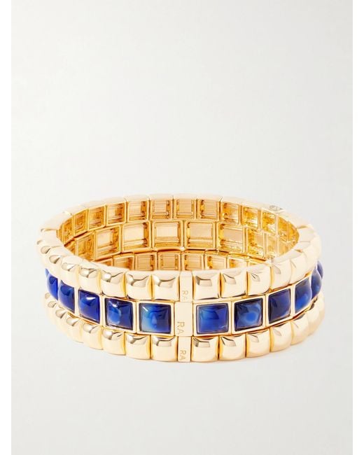 Roxanne Assoulin Metallic The Puffy Stud Set Of Three-Tone Crystal Bracelets