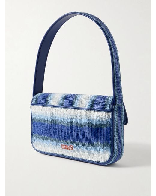 Staud Blue Tommy Schultertasche Aus Satin Mit Besätzen Aus Synthetischem Material Und Zierperlen
