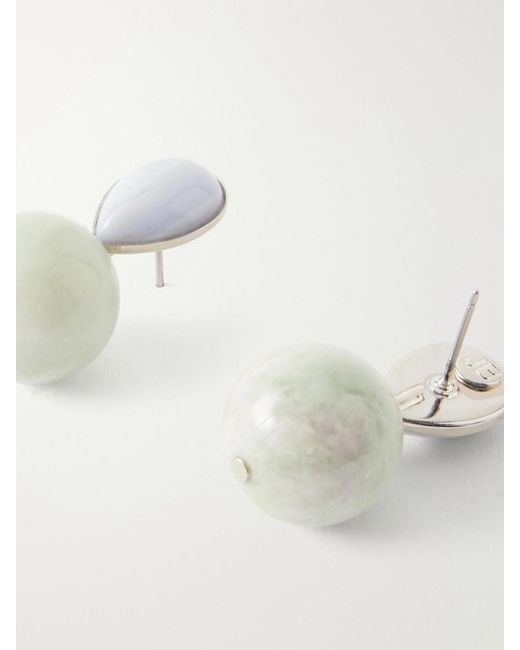 Jennifer Behr White Allison-Tone Jade Earrings