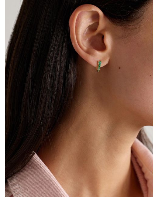 Jennifer Meyer Metallic Edith 18-Karat Emerald Earrings