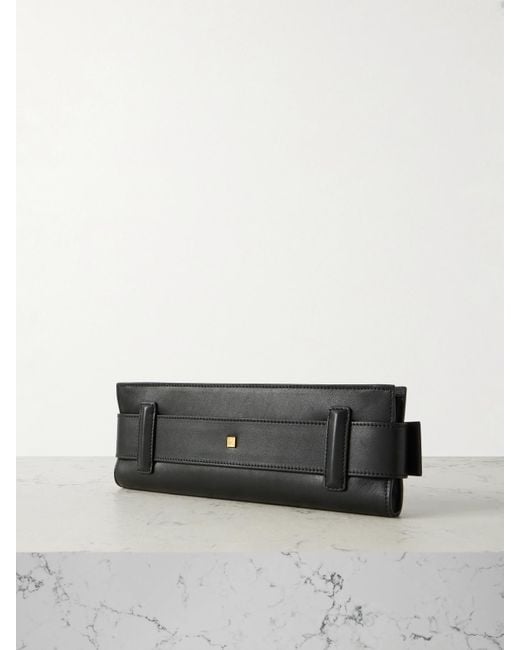 Balmain Black Anthem Schultertasche Aus Leder Mit Schnalle