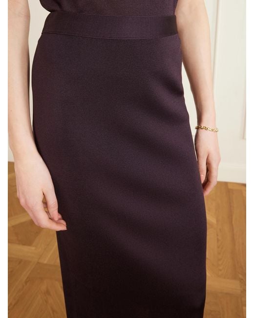 Veronica de Piante Blue Caterina Silk Midi Skirt