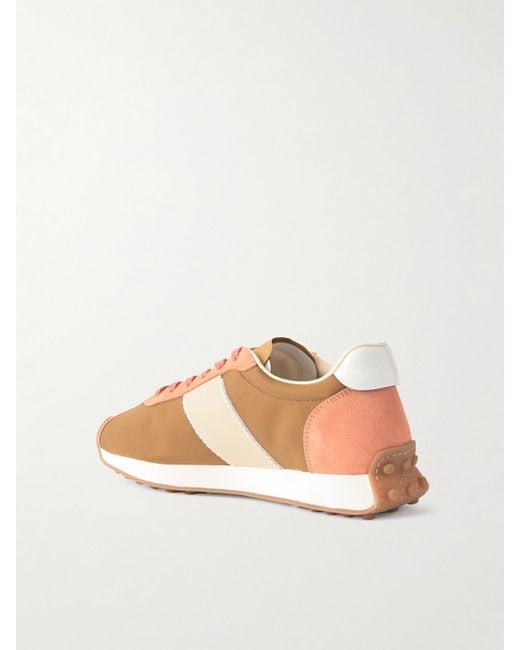 Tod's Pink Sportivo Active Sneakers Aus Shell Mit Veloursleder- Und Lederbesätzen