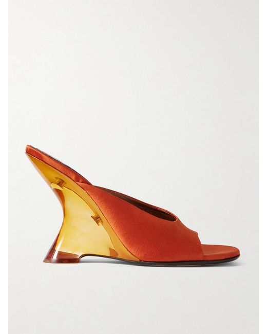 Dries Van Noten Pink Satin Wedge Sandals