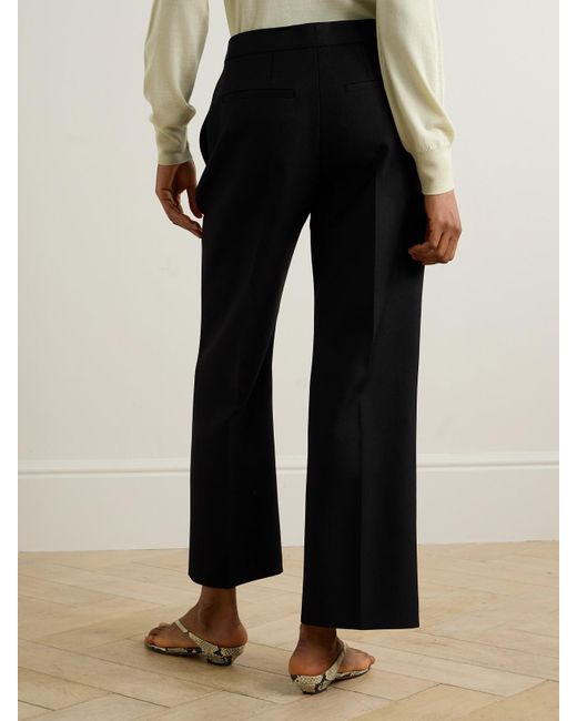 Jil Sander Black Pleated Straight-Leg Wool-Twill Pants