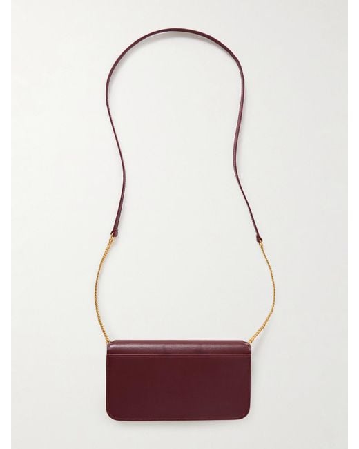 Saint Laurent Red Cassandre Strap Leather Phone Case