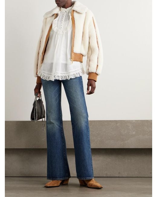 Zimmermann Natural Shearling Bomber Jacket