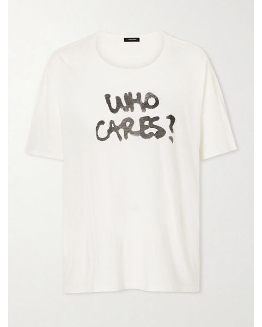 R13 Natural Printed Cotton And Cashmere-Blend T-Shirt