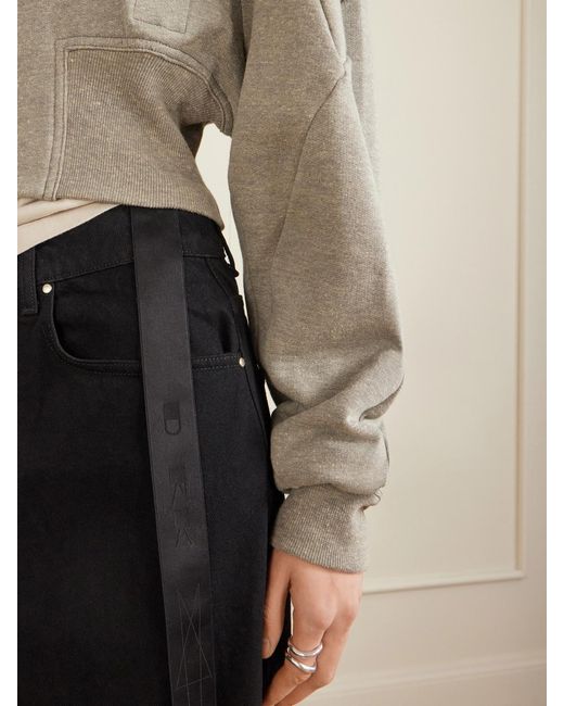 Rick Owens Natural Cropped Paneled Organic Cotton-Blend Jersey Hoodie