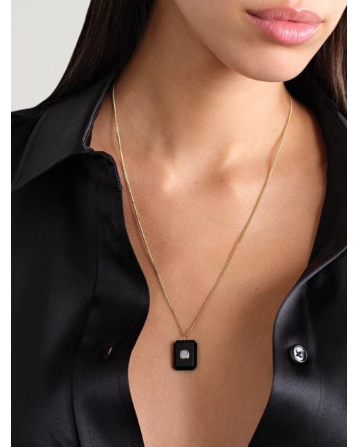 Pascale Monvoisin Natural Anton N°2 9-Karat, Onyx And Opal Necklace