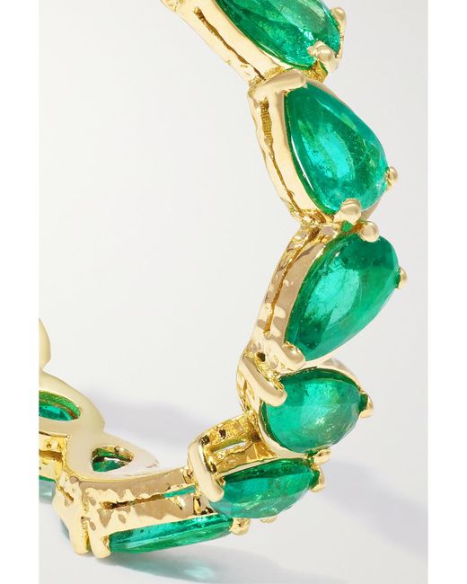 Octavia Elizabeth Green Net Sustain Nesting Gem 18-Karat Recycled Emerald Ring