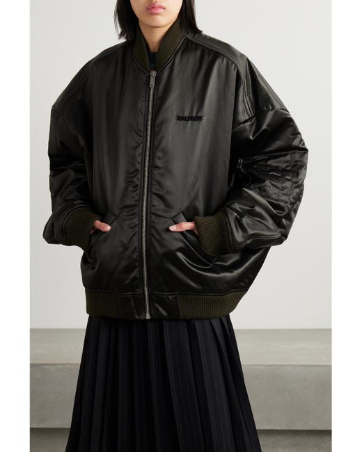 Halfboy Black Oversized Embroidered Padded Shell Bomber Jacket