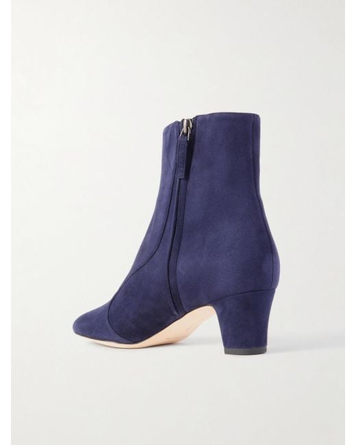 Manolo Blahnik Blue Myconia 50 Suede Ankle Boots