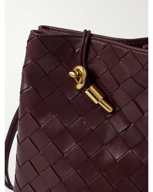 Bottega Veneta Purple Andiamo Intrecciato Leather Phone Pouch