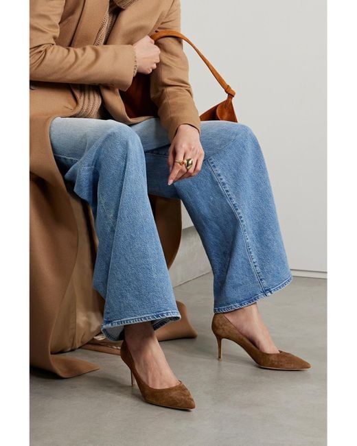 Gianvito Rossi Brown Gianvito 70 Suede Pumps