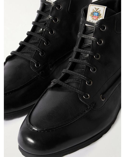 Bally Black Paphos Leather Ankle Boots