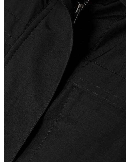 Veste À Capuche En Tissu Technique De Coton Mélangé À Fronces Theory en coloris Black